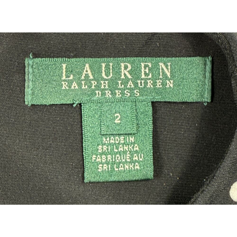 Lauren Ralph Lauren Polka Dot Wide Leg Jumpsuit Black White Sz 2 short sleeve - Picture 3 of 16